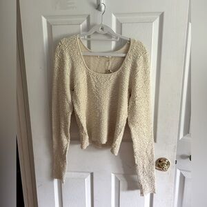 Natural Life Square Neck Top. Size: L.  Color: Cream.  New never worn with tags